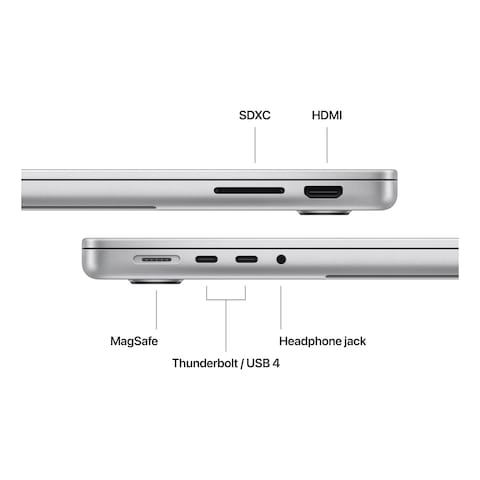 Apple MacBook Pro With 14-Inch Display Apple M3 Processor 18GB RAM 512GB SSD Arabic Silver