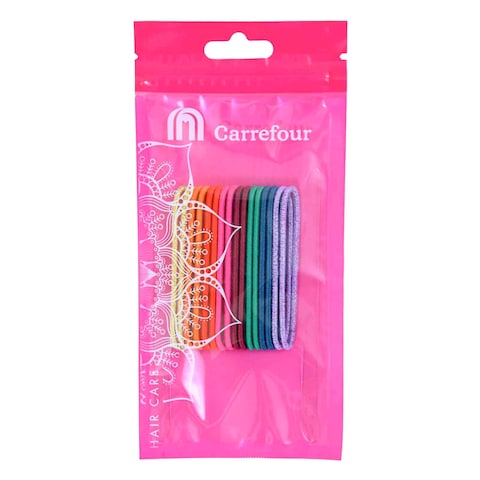 Carrefour Hair Pony Thin Band Multicolour 16 PCS