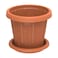 Cosmoplast Cedargrain Flower Pot With Tray Terracotta 6inch