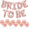 Party Time Rose Gold Bride To Be Balloons - 16 Inch | Rose Gold Foil Bride To Be Letters Banner | Bridal Shower Balloons | Bride To Be Balloon for Bridal Shower, Bachelorette Party Decorations, Engage