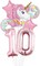 Party Time Pink Unicorn 10th Birthday Balloon Decorations, Foil Balloon Set Pack of 7 - Number 10 Rose Gold Number Foil Balloon 40&quot; Unicorn Theme 10th Birthday Decoration Supplies