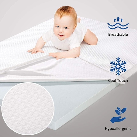 Vital Memory Foam (Visco) Mattress Topper Height Of 5 Cm With Removable Knitted Fabric Cover (Queen - 160 X 200)