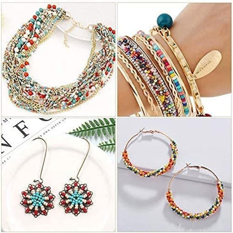 3300-Piece Small Colourful Bracelet Beads, A-Z Alphabet Letter DIY Bead Making Kit With Rope String Roll