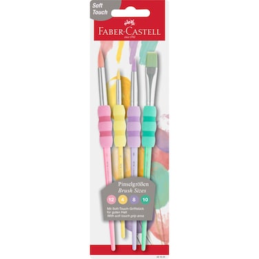 Faber-Castell Soft Touch Grip Paint Brushes Multicolour 4 PCS