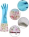 ZALCOON  Rubber Latex Waterproof Dishwashing Gloves (Medium), 2 Pairs  Long Cuff and Flock Lining Household Cleaning Gloves