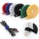 KUWES Velcro 10mm - 1 meter - 6 colors Strap Adhesive Fastener Tape Cable Ties Reusable Double Side Hook Loop Cable Tie, Nylon Fastening Tape Wire Organizer, Interlocking Fastening Cable Binder Tie