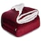 Fabienne Sherpa Blanket Single Size Twin Plush Throw Bed Blanket, 160X220cm, Flannel Fleece Reversible Lamb Blanket, Maroon