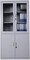 Karnak Steel &amp; Glass 4 Door Metal Filing Cabinet With Key Lock &amp; Shelves Storage Compartment For Office