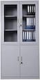 Karnak Steel &amp; Glass 4 Door Metal Filing Cabinet With Key Lock &amp; Shelves Storage Compartment For Office