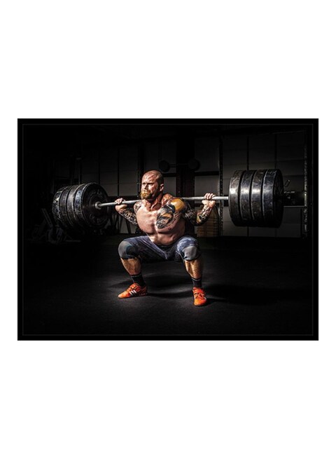 Spoil Your Wall Gym Poster With Frame Black/Blue/Orange 55x40cm