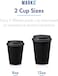 Markq [50 Sets] 12 oz. Black Disposable Coffee Cups with Lids - Triple Wall Ripple Paper Cups for Hot &amp; Cold Drinks