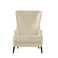 إن هاوس كرسي ملكي بظهرية مجنحة وذراعين منجد بالمخمل - بيج فاتح - E7