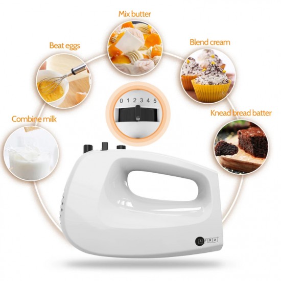 AFRA Japan Hand Mixer, 250W, For Eggs and Dough, Ejector Button with Safety, 5 Speed Settings, Turbo Function, G-MARK, ESMA, ROHS, and CB Certified, 2 years warranty