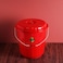 Royalford 25L Plastic Bucket With Lid- Rf11716 Multi-Purpose Utility Bucket With A Lid And Steel Handle Break-Resistant, Light-Weight, Durable Construction Perfect For Bathroom, Kitchen Red