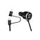 Gosh LYNK CAR  Car charger 20.5 W, 1.2 Meter, Fast Charge with 2 in 1 Lightning Connector and Micro USB Flat coiled Charging Cable