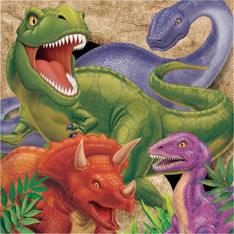 Creative Converting- Dino Blast Lucheon Napkins 16pcs&lt; &gt; 7in&lt; &gt;Green/Brown&lt; &gt;