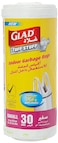 Glad Tuff Stuff, White Garbage 30 Small Bags