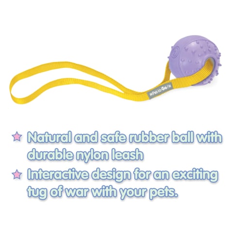 Soleil Pet&#39;s World Rubber Ball With Band Dog Toy Large Purple