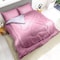 Hotel Linen Klub Reversible Down Alternative Comforter Set, Ultra Soft Brushed Stripe Microfiber Fabric, 200GSM Soft Fibersheet Filling, Size: Double 220 x 240cm, Pink &amp; Light Grey
