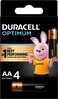 Duracell Optimum Type AA Alkaline Batteries Pack of 4, black
