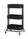 3 Tier Rolling Storage Metal Utility Cart on Wheels Black