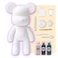 DIY PAINT YOUR OWN BEARBRICK BEAR FIGURE KIT (7 inch - 18 cm) Pour Over Acrylic Fluid Paint and create a unique display piece. COLORS: White, Black, Blue-Green.
