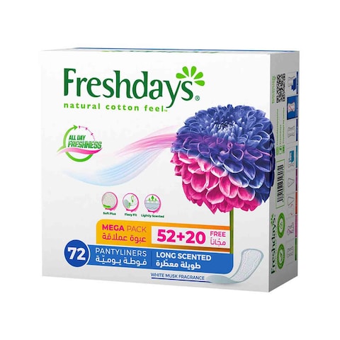 Freshdays Daily Pads, Long - 52+20 Pads