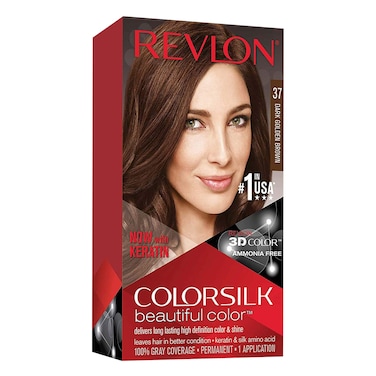 Revlon Colorsilk Beautiful Color Ammonia Free Permanent Haircolor 37 Dark Golden Brown