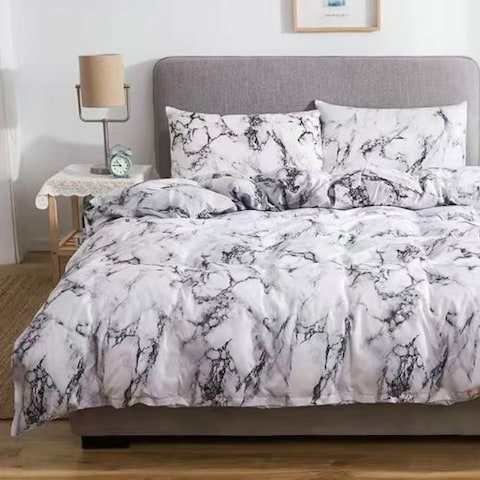 Luna Home-King size marble design, Bedding set of 6 pieces.