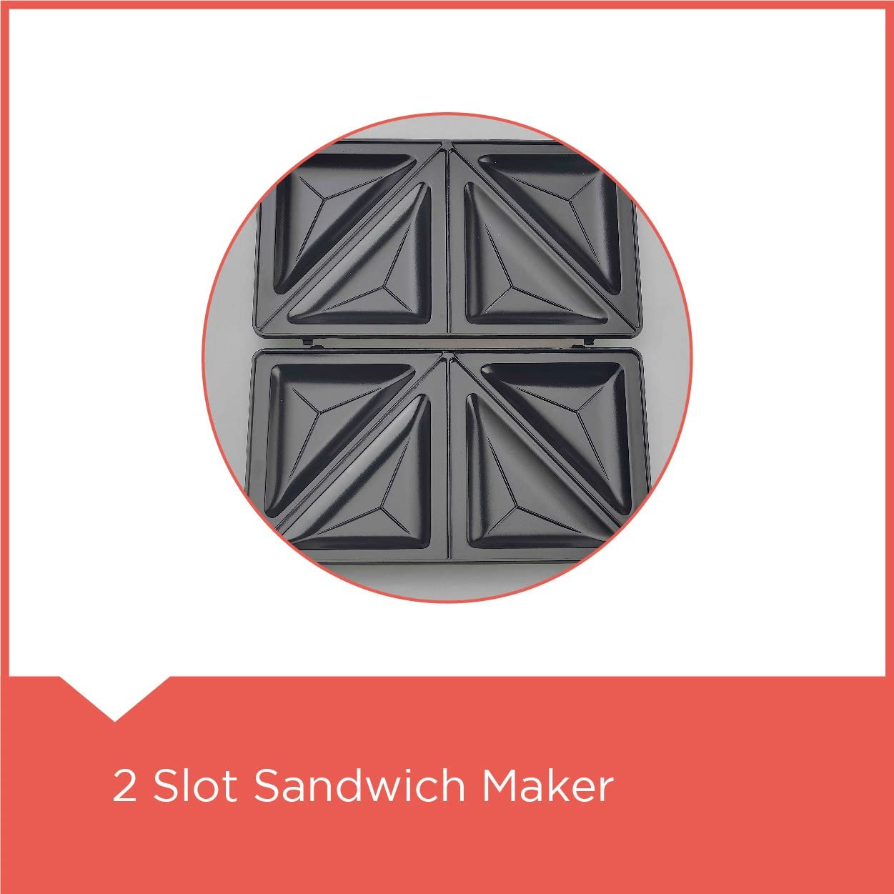 Sandwich Maker with Removable Grill Plate 2 Slot 750 W TS2080-B5 Black