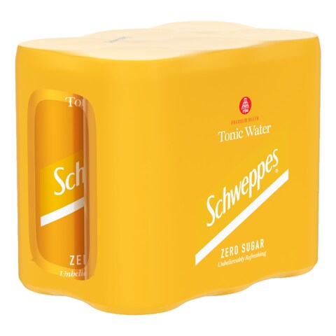 Schweppes Zero Sugar Tonic Water Premium Mixer 250ml Pack of 6
