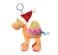 Caravaan -Supersoft cuddly orange camel keyring/ Christmas tree ornament with fluffy Santa hat.  Size 12cm. Ideal stocking filler, Christmas gift.