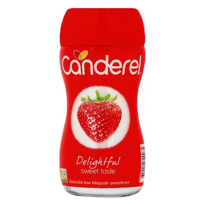 The Canderel Granules Jar Red 75g is a pack of granulated sweetener that is perfect for adding to your tea, coffee, or other beverages