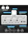 Sky-Touch Multi-Plug Extension Socket With 3 USB Extender, Wall With 3 Outlets, And An Electrical Power Extender Outlet Adaptor, For Home, Office, And Kitchen, White