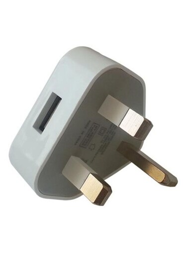 Generic - 3 Pin USB To Power Wall Charger Adapter (UK Plug) White