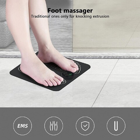 Generic Foot Massager Pad - 6 Modes Portable Foot Massager Machine, 9-Speed Adjustment Folding Foot Massage Pad, Foot Stimulating Massager For Home Use Generic