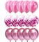 Party Time 15 Pieces Set Chrome Latex Confetti Balloons 12 Inches for Birthday Party | Wedding Decoration, Anniversary, Bridal and Baby Shower (Pink)