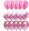 Party Time 15 Pieces Set Chrome Latex Confetti Balloons 12 Inches for Birthday Party | Wedding Decoration, Anniversary, Bridal and Baby Shower (Pink)