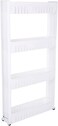 Nazaafat 4-Tier Slim Slide Out Storage Tower Cabinet As A Plastic Small Mobile Shelving