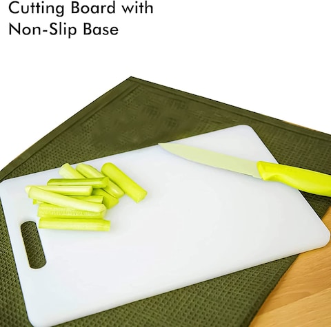 Generic Kitchenmark Chopping Board With Hanging Hole Non-Slip Base Rectangular Kitchen Serving Board Cutting Board, Strong &amp; Durable Non-Toxic Polyethylene (S - 24X13cm)