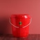 Royalford 25L Plastic Bucket With Lid- Rf11716 Multi-Purpose Utility Bucket With A Lid And Steel Handle Break-Resistant, Light-Weight, Durable Construction Perfect For Bathroom, Kitchen Red