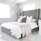 In House Burgas Velvet Bed Frame - Queen - 200x160 cm - Gray