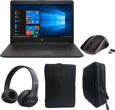 HP Newest 240 G8 Laptop, 14&quot; HD Display, 16GB DDR4 RAM, 1TB SSD, Core, i5-1035G7 Processor, Intel UHD Graphics/Windows10 With Laptop Bag + W/L Mouse + BT Headphone, Jet black-International Version