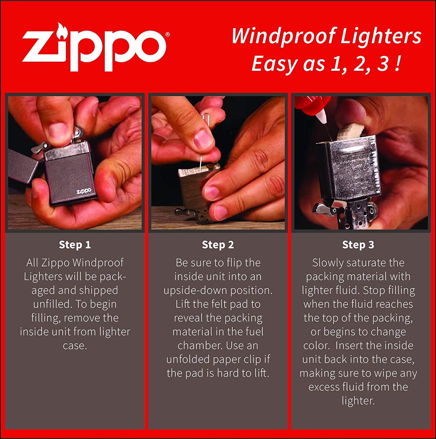 Zippo AE179265 200 Flame Brushed Chrome Windproof Lighter