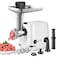 AFRA Meat Grinder, 1200w, 3 Cutting Discs, Aluminum Construction, Stainless Steel  Knife, food storage pusher, kibbeh &amp; sausage attachment, AF-1200MGWT, 2 Year Warranty