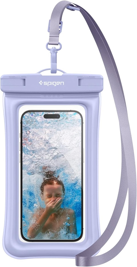 Spigen Aqua Shield Floating Universal Waterproof Phone Underwater Case Cover, 1 Pack, IPX8 Pouch A610 Compatible With iPhone, Samsung Galaxy And Smartphone Upto 6.9 Inches, Aqua Blue