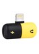 2-In-1 Mini Dual Lightning Splitter Adapter 0.1kg Yellow/Black