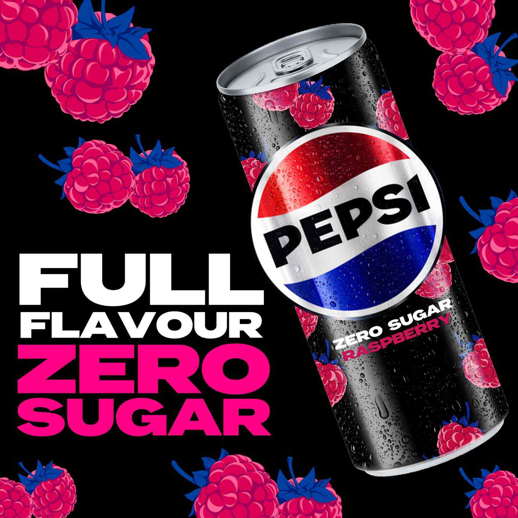 Pepsi Zero Raspberry Cola Beverage Can 330ml