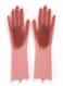 Generic 2-Piece Silicone Scrubbing Gloves Set Red