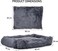 Dog bed for medium and large dogs with removable cushion and anti-slip bottom, Calming &amp; Ultra soft faux fur pet beds anxiety relief, Machine washable luxury plush dog bed 90 cm (Grey)